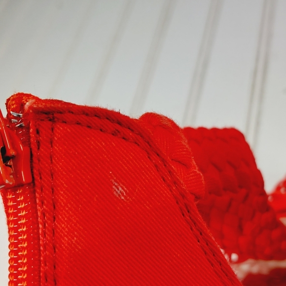 Steve Madden Rise Wedge Heel Espadrille T Strap Red Fabric Heels i850 - Picture 11 of 13